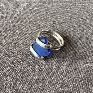 Sterling Silver Sea Glass Ring (size 8)